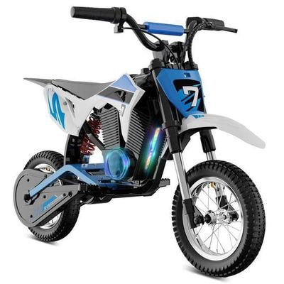 Børne El-Motorcykel EVERCROSS TECH EV12MP - 300W Motor, 3 Hastigheder, 15 KM, 12'' Dæk, Bluetooth Musik Gave Blå