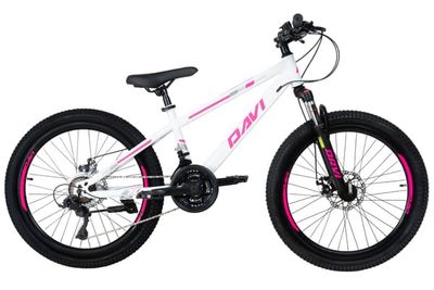 Barncykel Davi Bonita 24, 130-160 cm, 21 växlar, Rosa/Vit