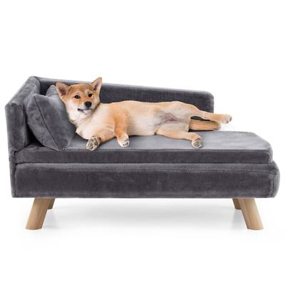 Forhøyet kjæledyrsofa for små og mellomstore hunder, katter, grå