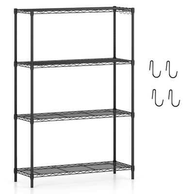 4-etasjes metalloppbevaringsstativ med justerbare hyller, 91x35x138,5 cm