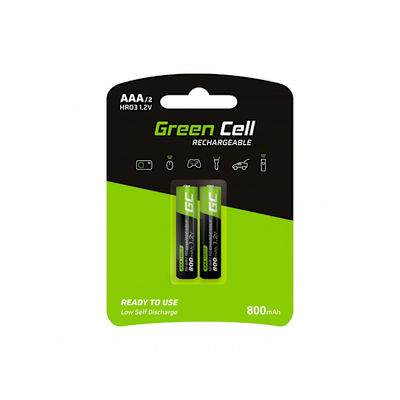 Green Cell oppladbare AAA-batterier 800mAh, 1,2V, 2-pakning