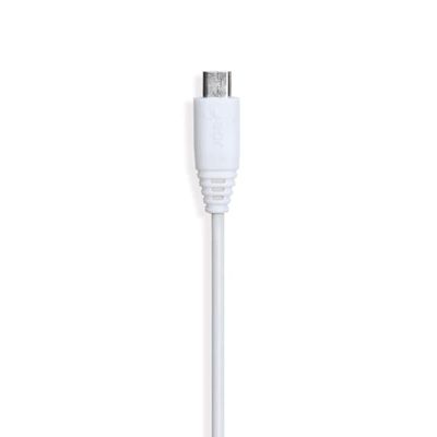 GEAR Ladekabel MicroUSB til USB-A 0,3 m hvit rund kabel