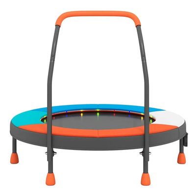 Mini-trampolin för barn med LED-lampor och handtag, hopfällbar