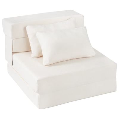 3-i-1 Chenille sovesofa med 2 puter, beige