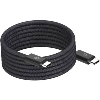 USB-C magneettipunottu kaapeli, 60W, 2m, musta