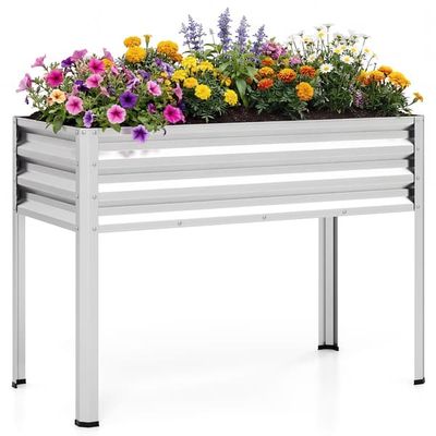 Højbed med ben, metalplantekasse 44x22x32
