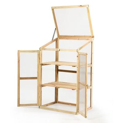 Trædrivhus med kold ramme, foldbar top, 60x45x100 cm