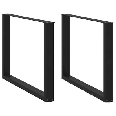 vidaXL Spisebordben U-formet 2 stk svart 100x(72-73) cm stål