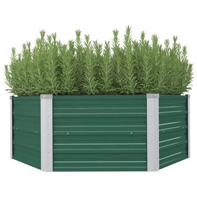 vidaXL Forhøyet hagebed 129x129x45 cm galvanisert stål grønn