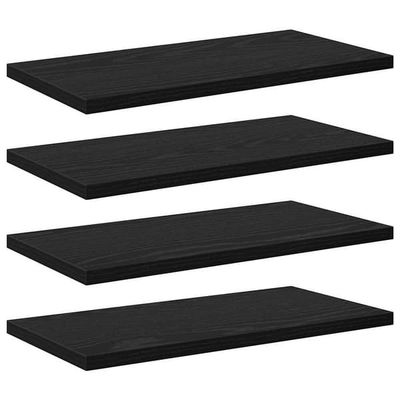 vidaXL Bokhyllebrett 4 pcs Svart 40 x 20 x 1,5 cm Konstruert tre