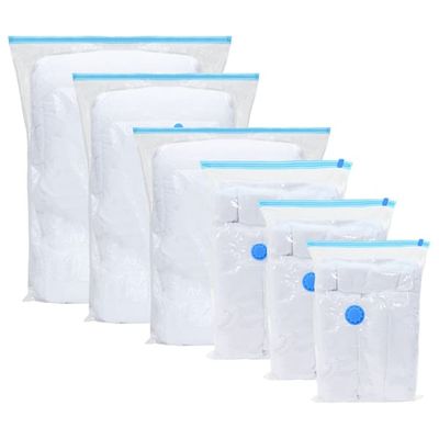 vidaXL Oppbevaringsposer 5 pcs Transparent og blå 80 x 60 cm