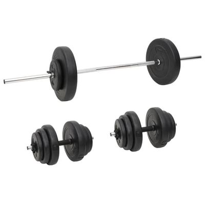 vidaXL Vektstang og manual med skiver 60 kg