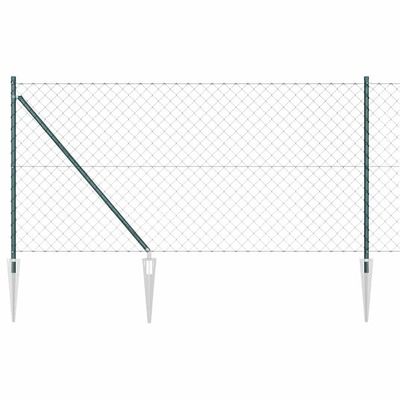 vidaXL Gjerdepåle grønn 25 x 1 m (40 x 40 mm maske) Stål og PVC