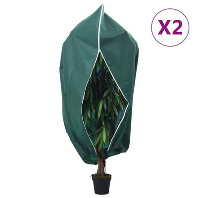 vidaXL Plantefleecetrekk med glidelås 2 stk 70 g/m² 1,2x1,8 m