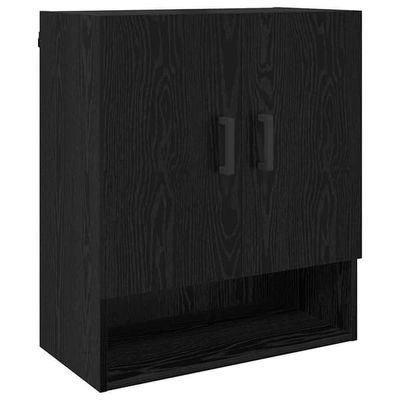 vidaXL Väggskåp Väggmonterad Svart ek 60 x 31 x 70 cm Konstruerat trä