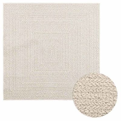vidaXL Teppe ZIZUR kremhvit 120x120cm jute-utseende innendørs&utendørs