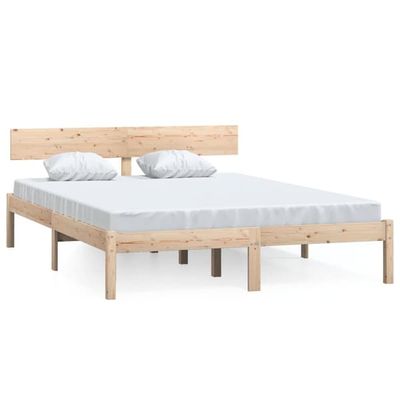 vidaXL Sängram massiv furu 140x200 cm