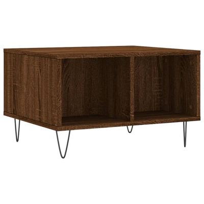 vidaXL Salongbord brun eik 60x50x36,5 cm konstruert tre