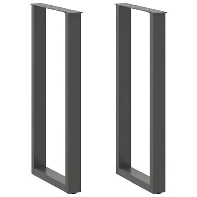 vidaXL Barbordben U-formet 2 stk antrasitt 50x(100-101) cm stål