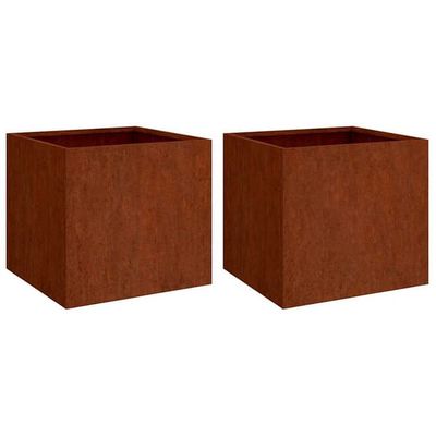 vidaXL Plantekasser 2 stk 42x40x39 cm cortenstål