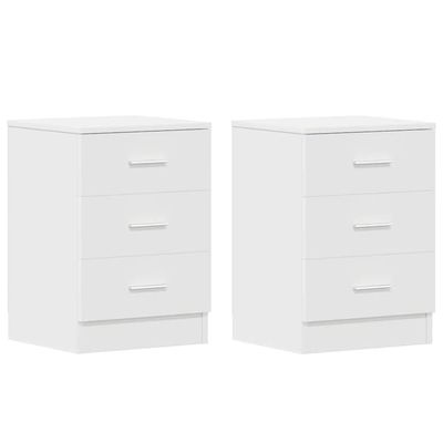vidaXL Sängbord 2 st vit 38x35x56 cm spånskiva