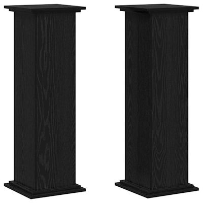 vidaXL Planteholder Svart Eik 33 x 33 x 100 cm Konstruert tre