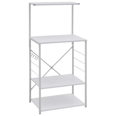 vidaXL Hylle til mikrobølgeovn hvit 60x39,6x123 cm konstruert tre