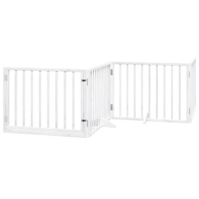 vidaXL Hundeport sammenleggbar 4 paneler hvit 320 cm poppeltre