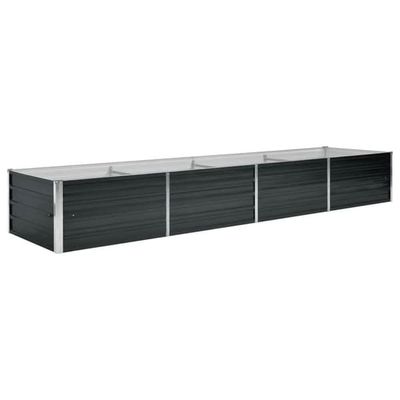 vidaXL Odlingslåda upphöjd antracit 320x80x45 cm galvaniserat stål