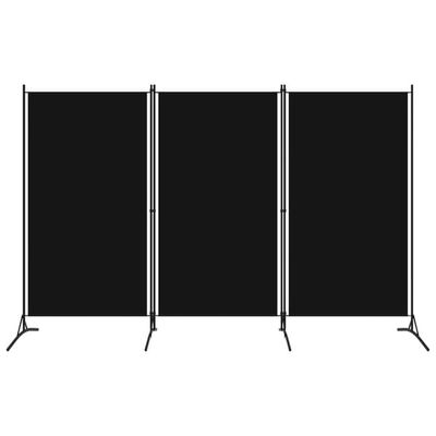 vidaXL Rumsavdelare 3 paneler svart 260x180 cm