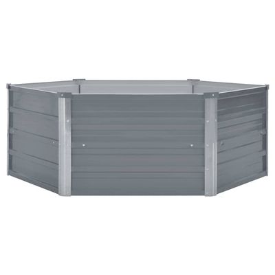 vidaXL Forhøyet hagebed 129x129x45 cm galvanisert stålgrå