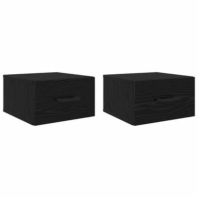 vidaXL Nattbordskap 2 pcs Svart eik 35 x 35 x 20 cm Konstruert tre