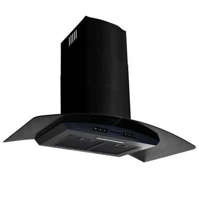 vidaXL Väggmonterad köksfläkt rostfritt stål 756 m³/h 90 cm svart