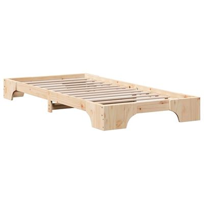vidaXL Sängram Vaxbrun Massivt trä 140 x 200 cm Robust Rektangulär