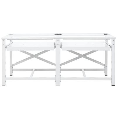 vidaXL | Vaskemaskin Pedestal | Hvit Stål