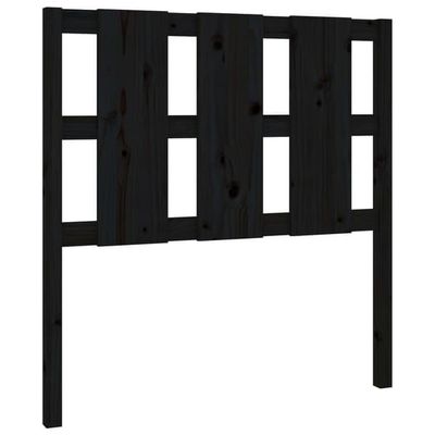 vidaXL Sänggavel svart 105,5x4x100 cm massiv furu