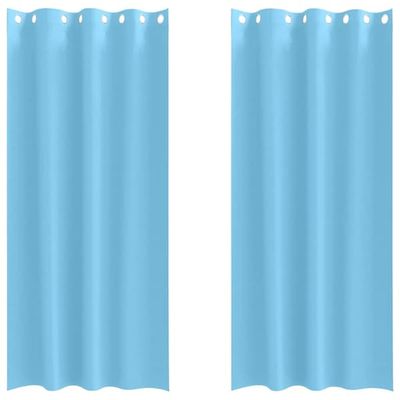 vidaXL Mørkleggende Gardiner med Ringer 2 pcs Lys blå 225 x 140 cm