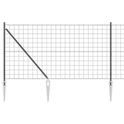 vidaXL Gjerde med stolpe Grå 1,2 x 10 m Stål