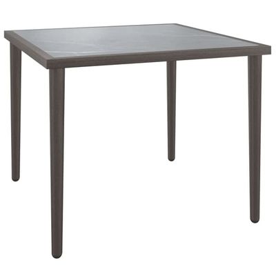 vidaXL Puutarhapöytä harmaa 48x48x37 cm teräs
