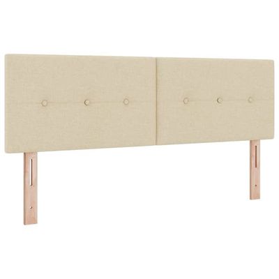 vidaXL Sänggavel med sängram Kräm 140 cm tyg