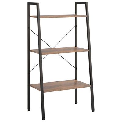 vidaXL Gulvhylle 3 etasjer lysebrun og svart 56x35x108 cm