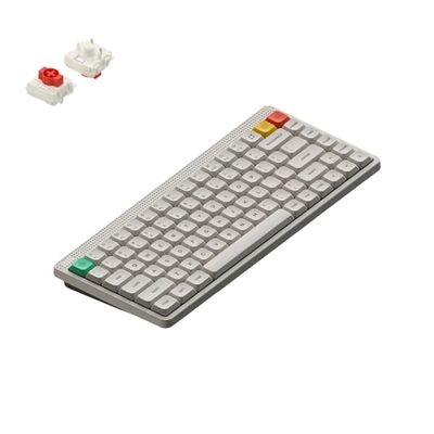 NuPhy Node 75 trådlöst mekaniskt tangentbord QWERTY US - Low, Lunar White, Red nano