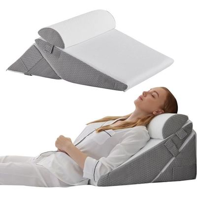 Ortopedisk Kilkudde 10-i-1 – Justerbar Kudde med Memory Foam för Rygg, Nacke, Ben och Post-Operation