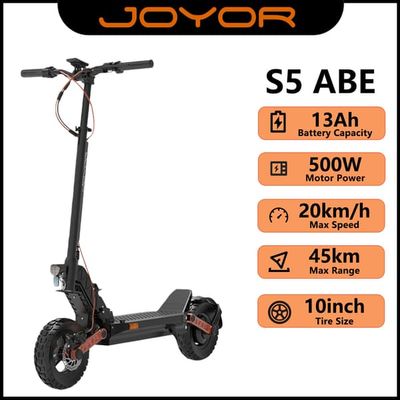 JOYOR S5 ABE Elektrisk Scooter 500W Motor, 20km/h 45km Räckvidd, 48V 13Ah Batteri, 10" Terrängdäck, Hopfällbar El-Scooter
