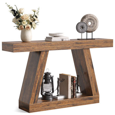 Tribesigns Konsolbord, 140x30x80 cm, Träbas, Brun