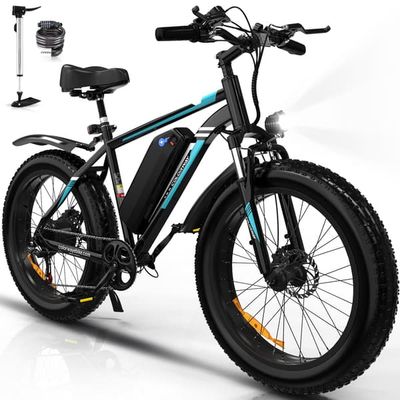 COLORWAY elcykel VAE, el-MTB, 26" x 4.0 stad E-cykel, avtagbart litiumbatteri 48V15AH, Shimano 7 växlar