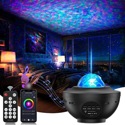 LED Stjerneprojektor med Bluetooth-høyttaler – RGBW nattlampe med laser og fjernkontroll