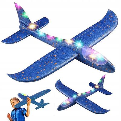 Stort LED-fly i skumplast 47 cm – Glidefly med LED-lys Blå