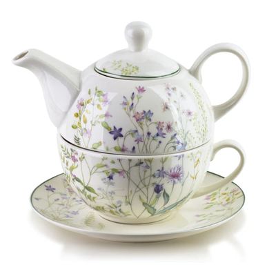 porcelæn tekande med kop AFFEKDESIGN Faccia Verde 280ml/410ml grøn 1 sæt