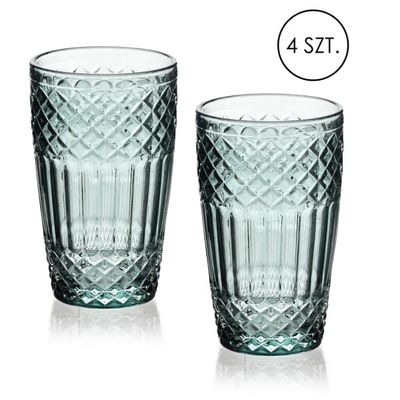 Glas Mondex Ella 8x6x12 cm grøn 4 stk